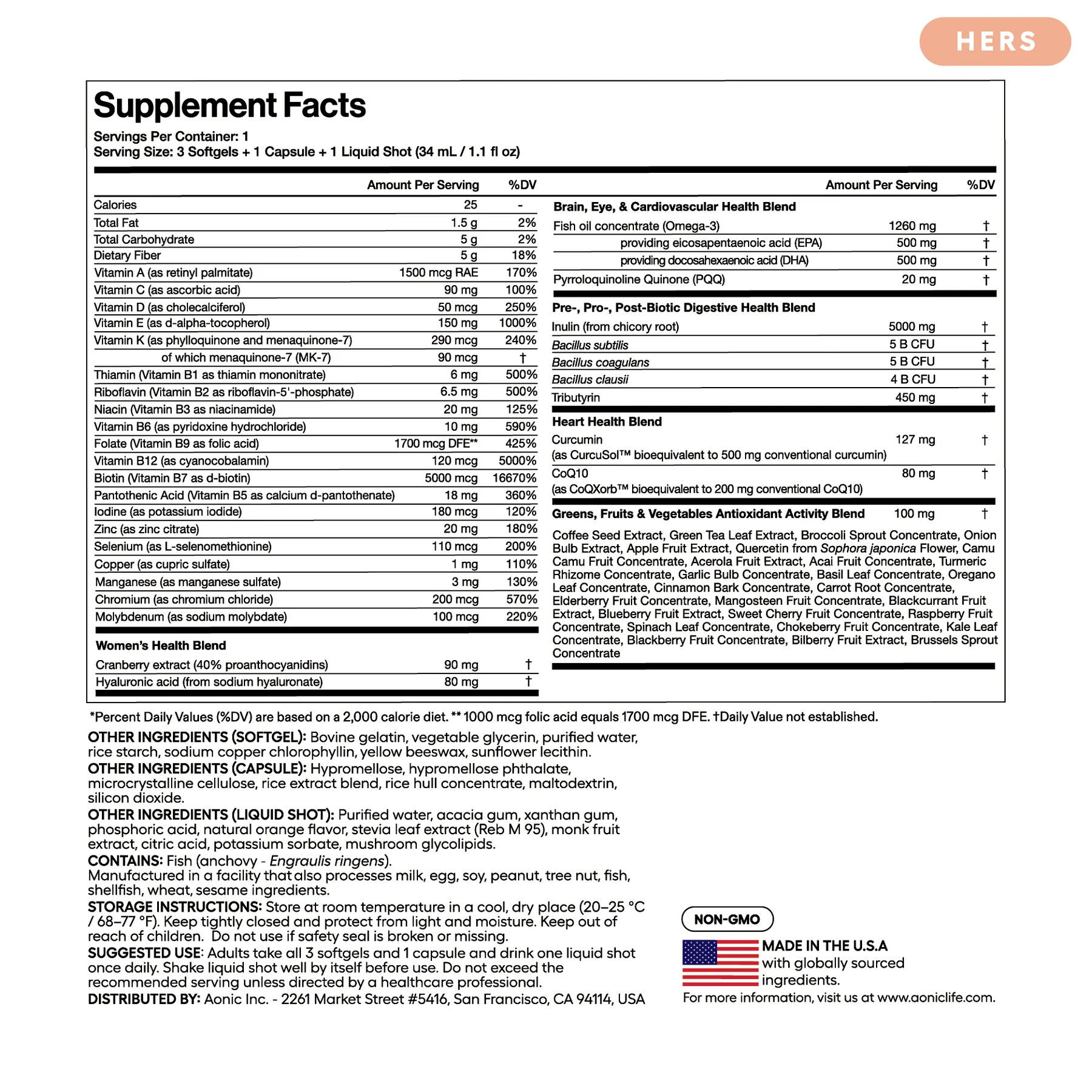 HERS supplement facts