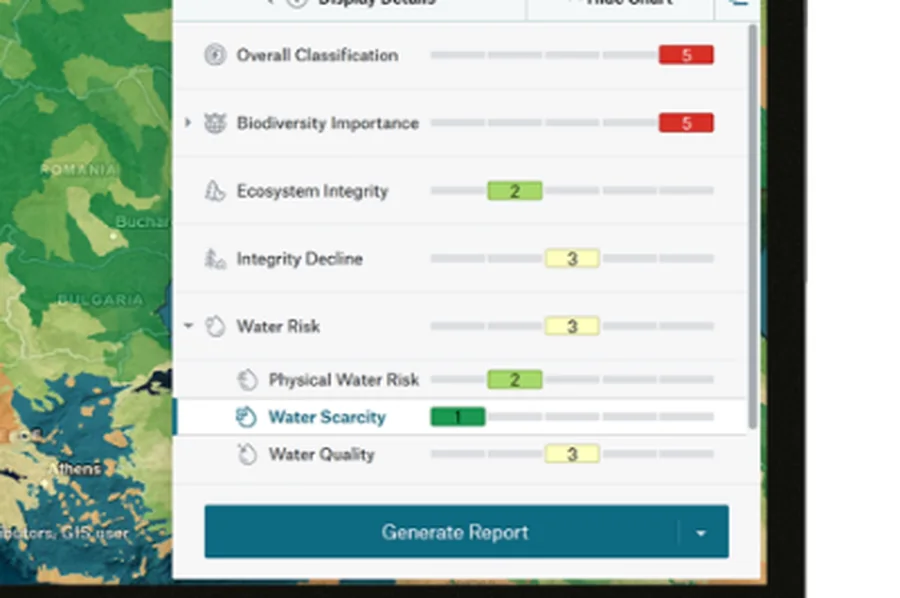 Site panel with the Generate Report button